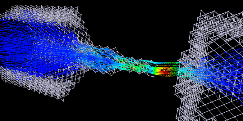 Current flow through a silver nano-filament